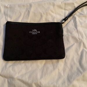 Coach Black Embossed Wristlet